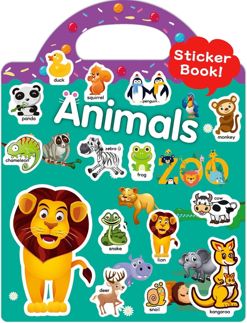 Benresive Reusable Sticker Books for Toddlers, Fun Travel Stickers for Kids, Toddler Sticker Book, Crafts Activities for Toddlers, 3 and Up Birthady Gifts - Animals Zoo - Image 1